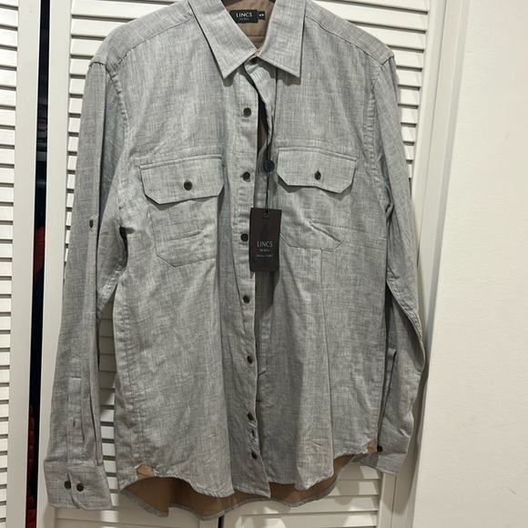 LINCS DC@Co men’s buttoned down. Size M. Gray. - Picture 1 of 11